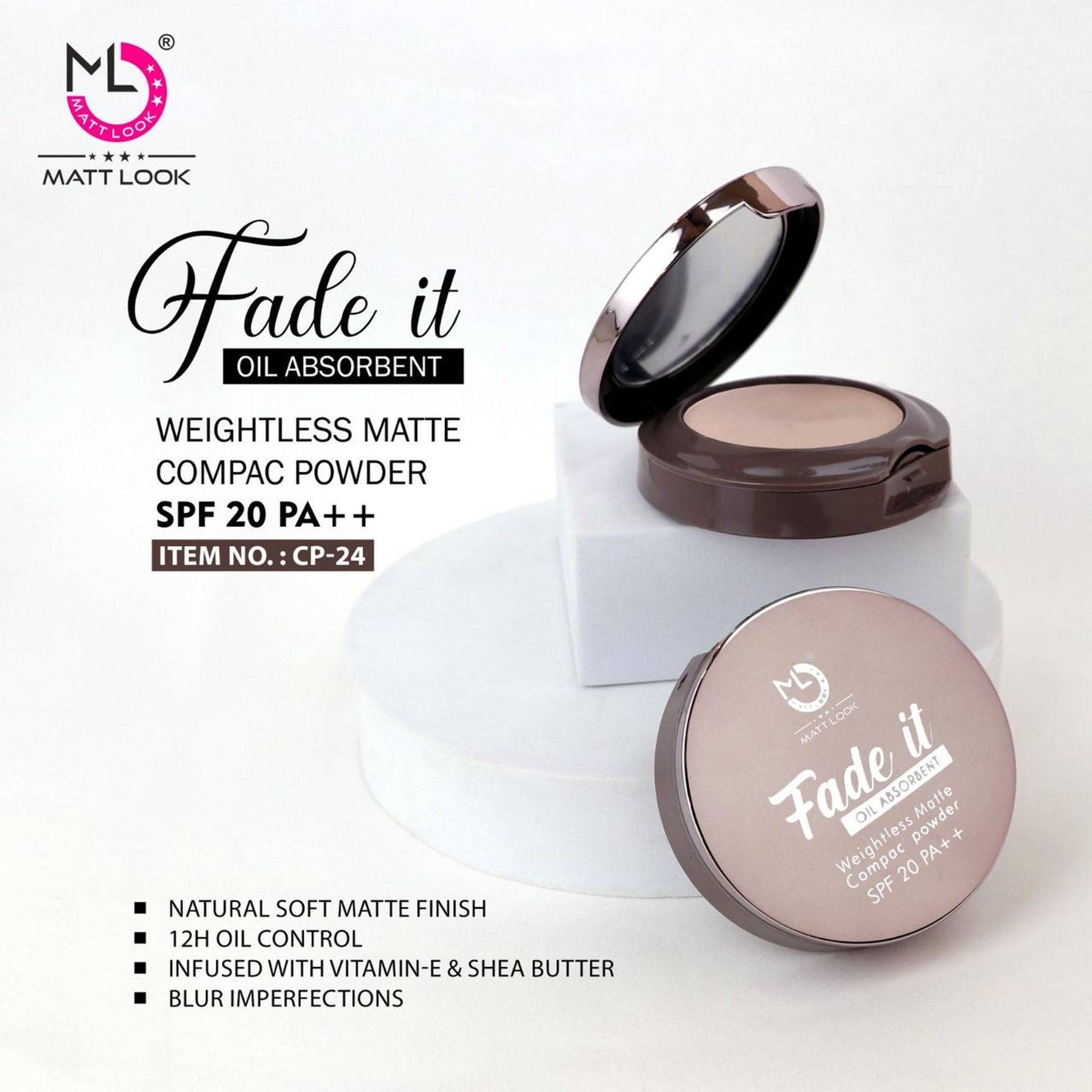 Matt Look Fade If Oil Absorbent Compact - 02 Natural Sand 