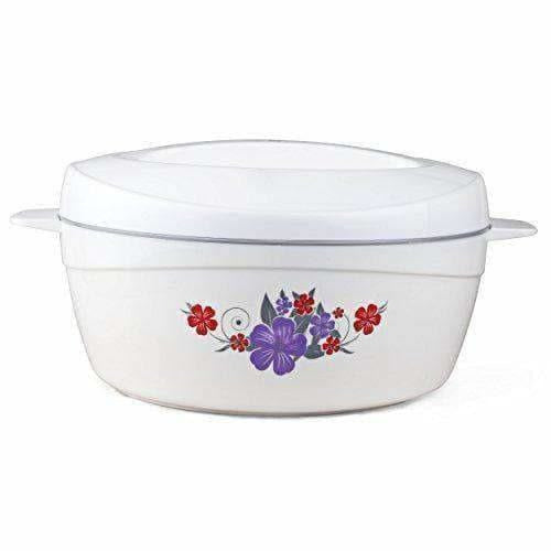Roti Plus Plastic Casserole with Lid - White & Grey Color Combination - Grab2buy