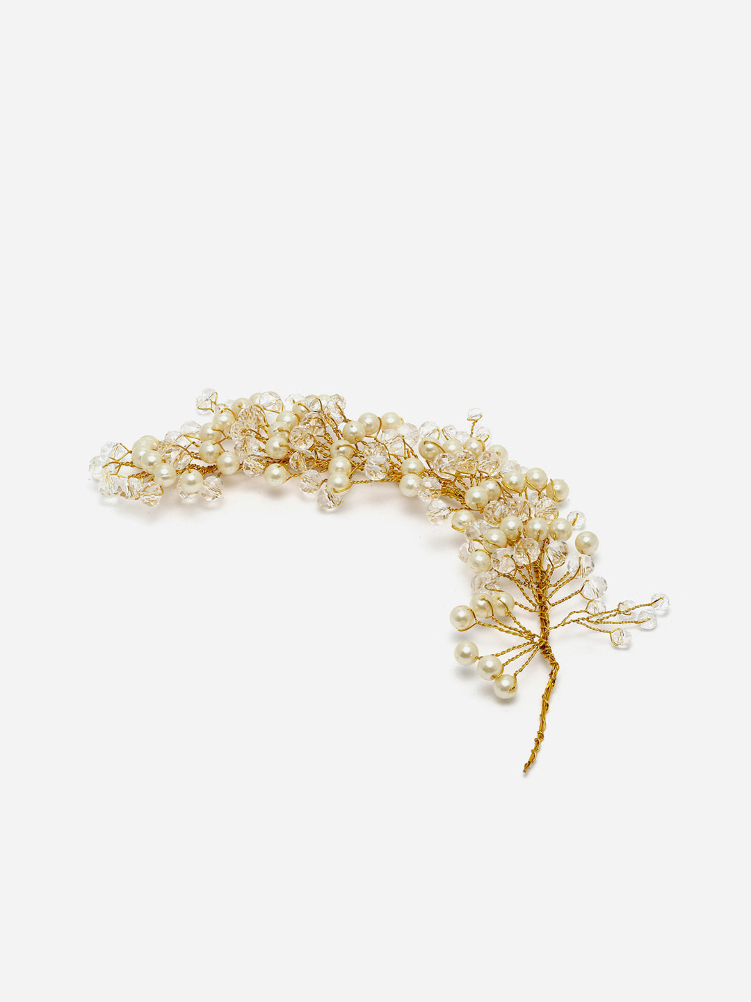 Panash Women Gold-Toned & off White Embellished Hair Accessory - Grab2buy