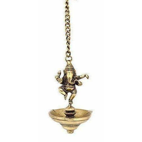 Dancing Ganesha Brass Hanging Diya - Grab2buy