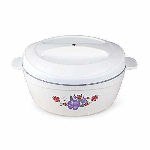 Roti Plus Plastic Casserole with Lid - White & Grey Color Combination - Grab2buy