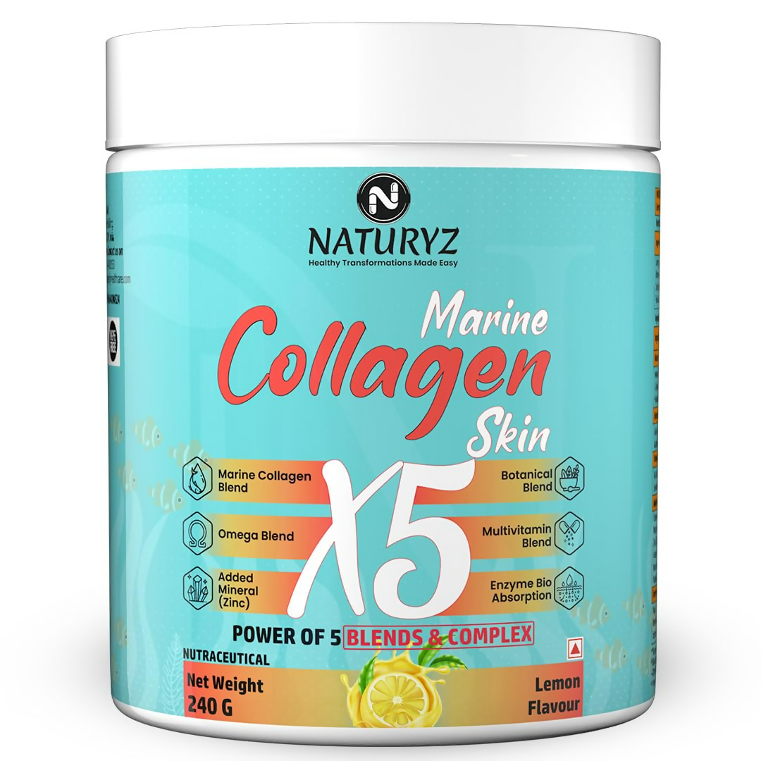 Naturyz Marine Collagen Skin X5 Power For Women & Men (Lemon Flavour) 