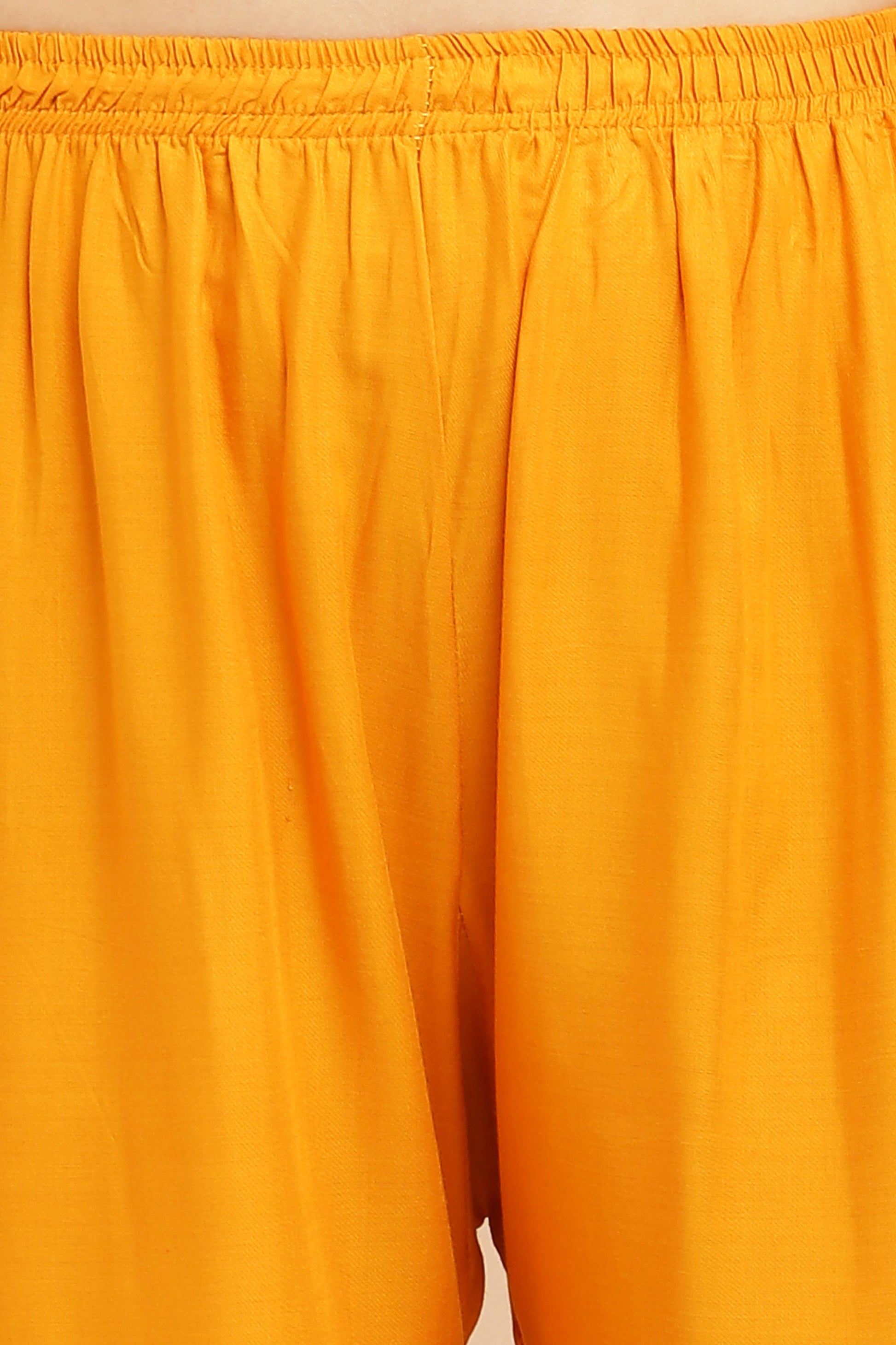 PAVONINE Mustard Color Straight Fit Rayon Fabric Palazzo