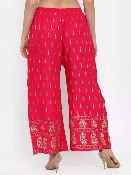 PAVONINE Rani Color Rayon Fabric Bhutta Print Palazzo For Women