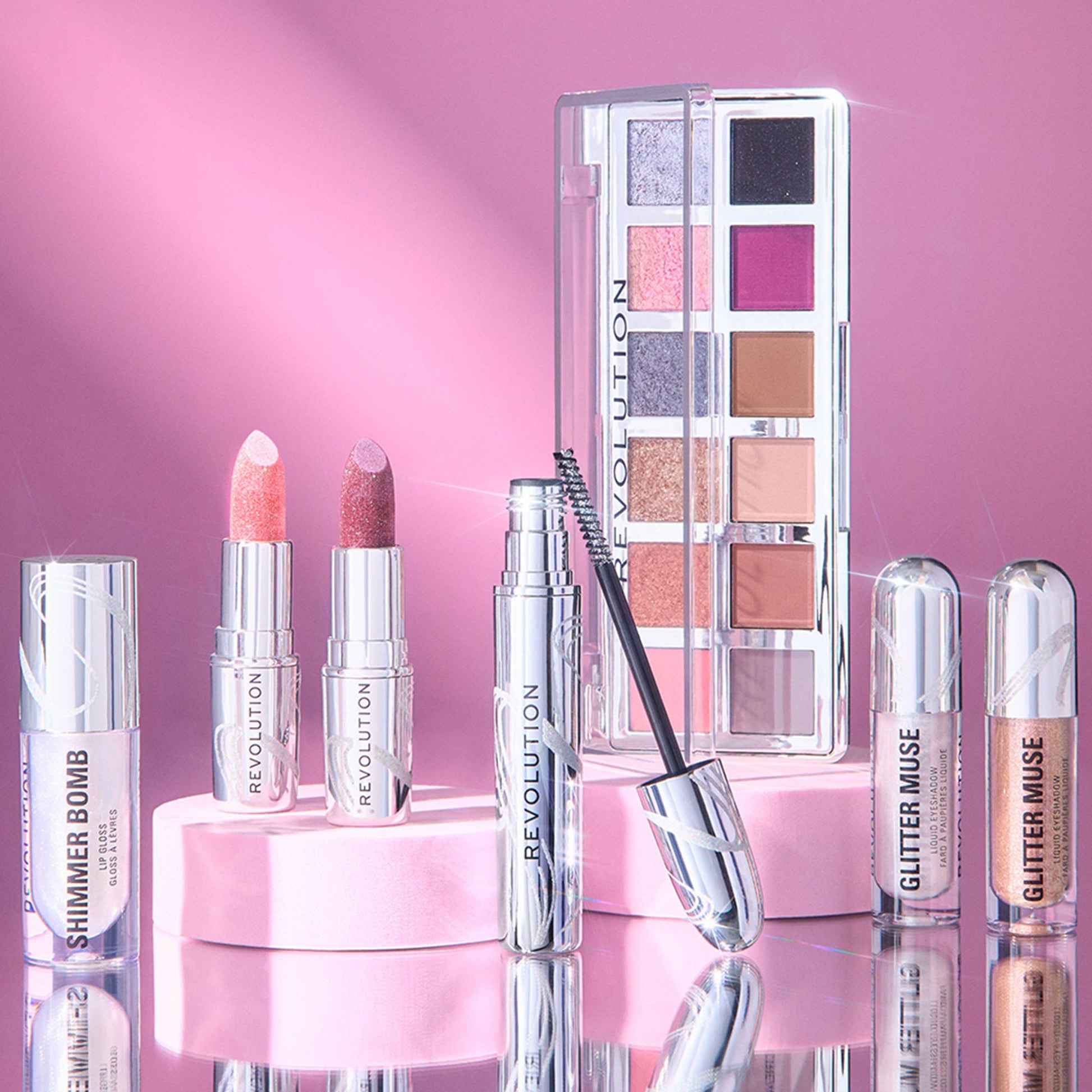 Makeup Revolution Metallic Muse Glitter Lipstick - Baby Pink