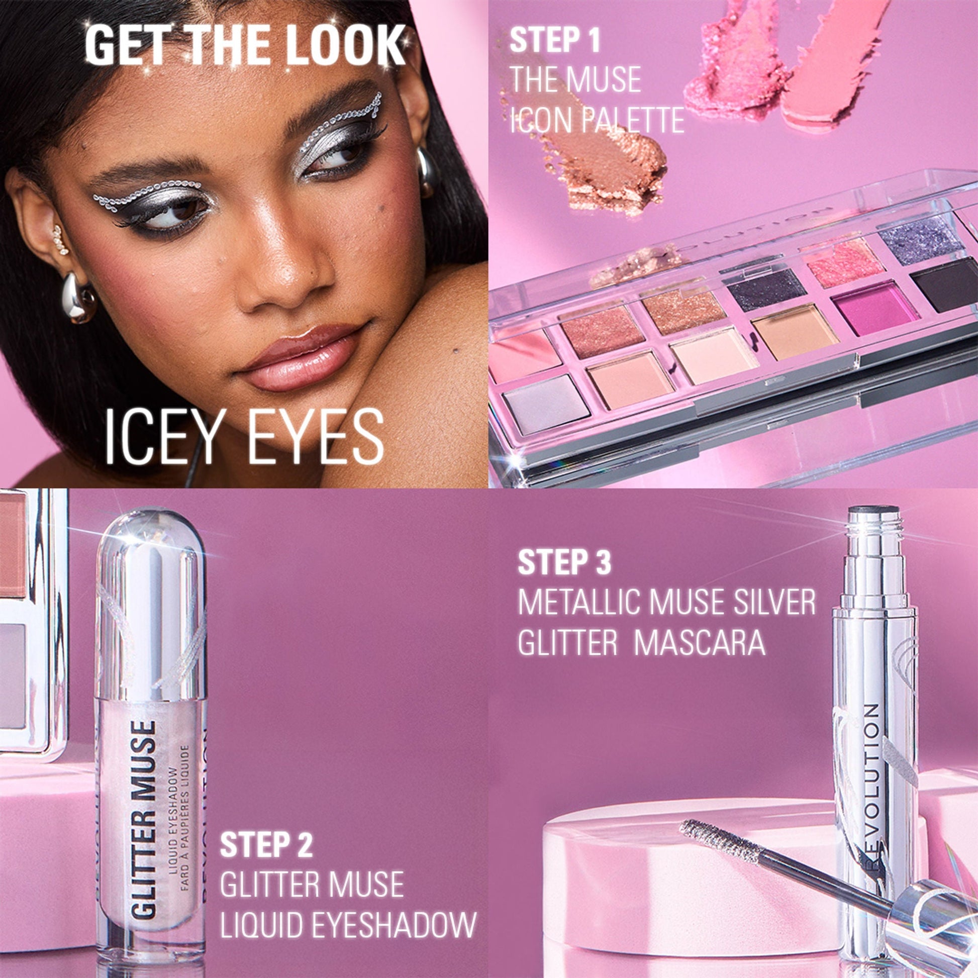 Makeup Revolution Metallic Muse Glitter Muse Eyeshadow - Gold