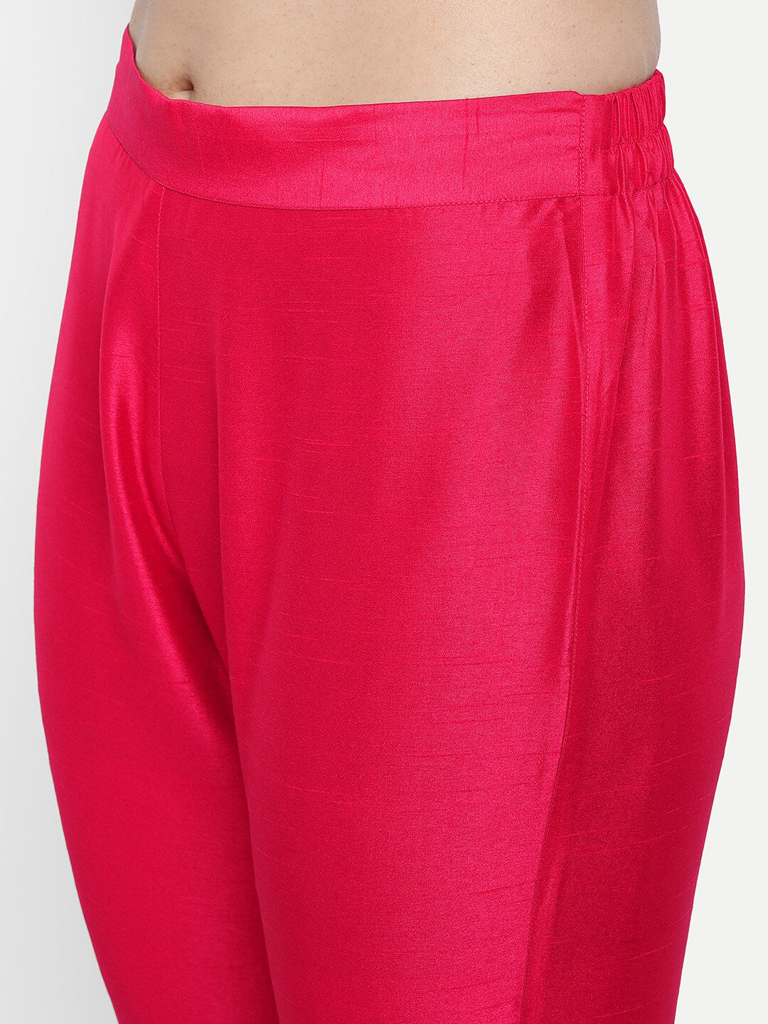 Janasya Women Pink Kurta with Trousers & With Dupatta