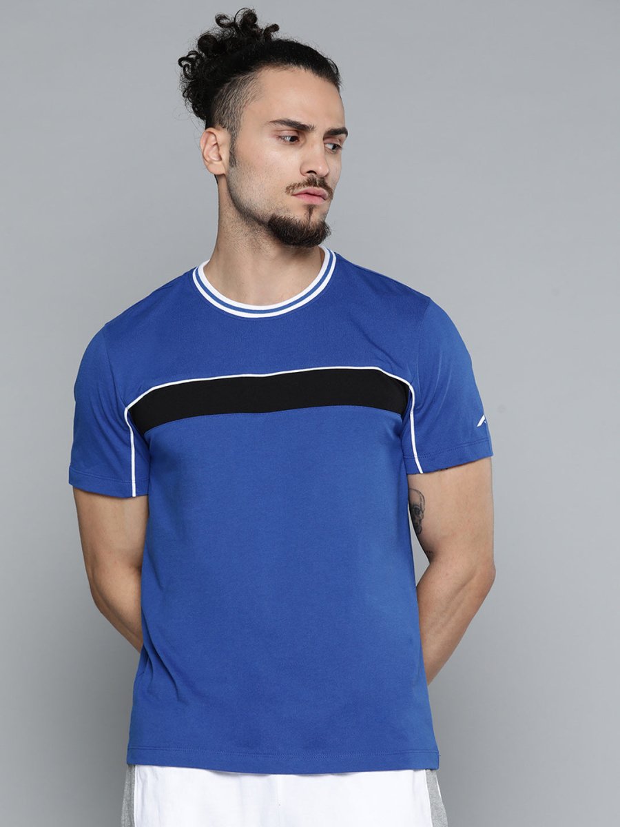 Alcis Men Blue Slim Fit Training or Gym T-shirt 