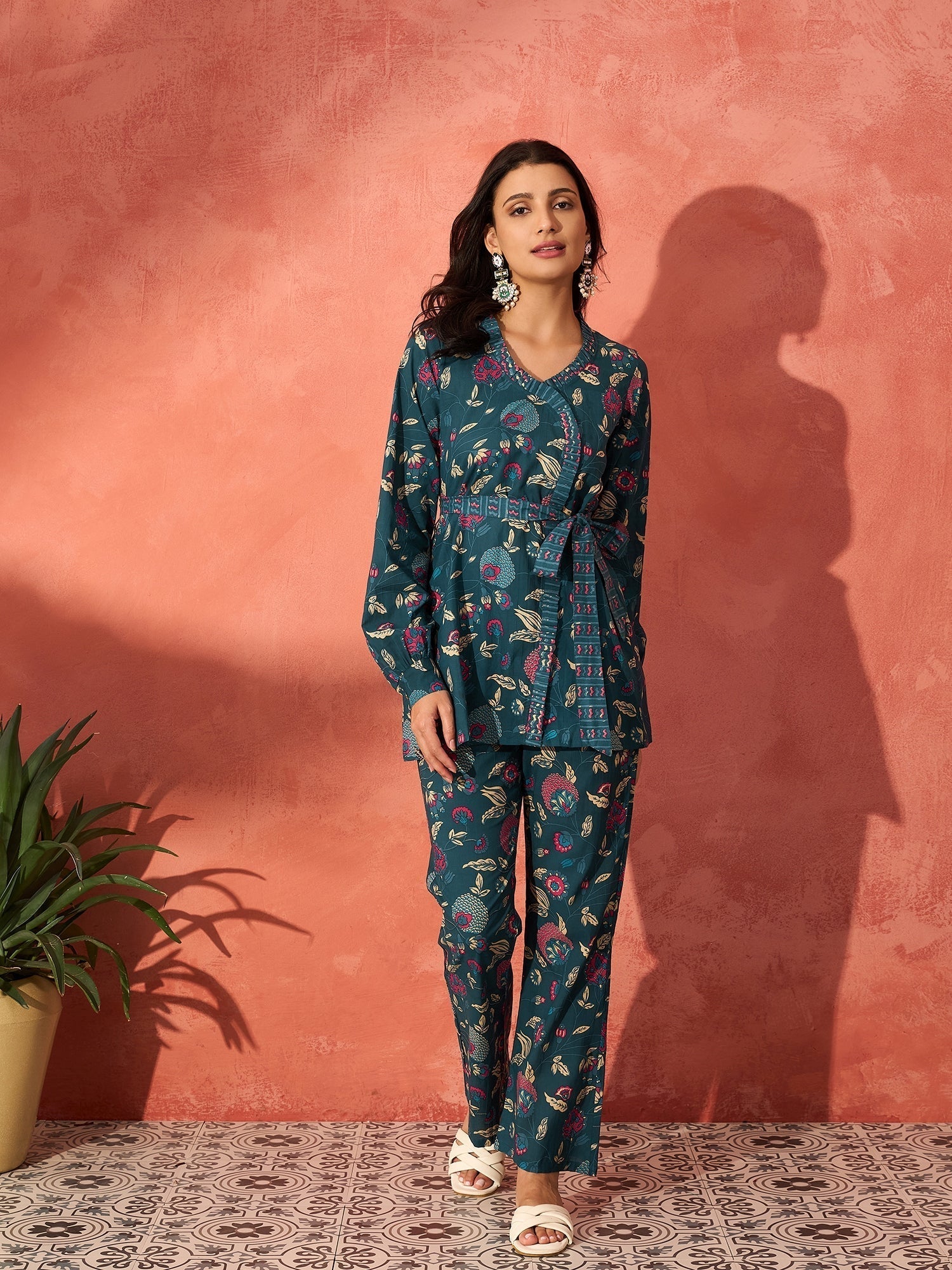 InWeave Blue Kalamkari Co Ord Set 