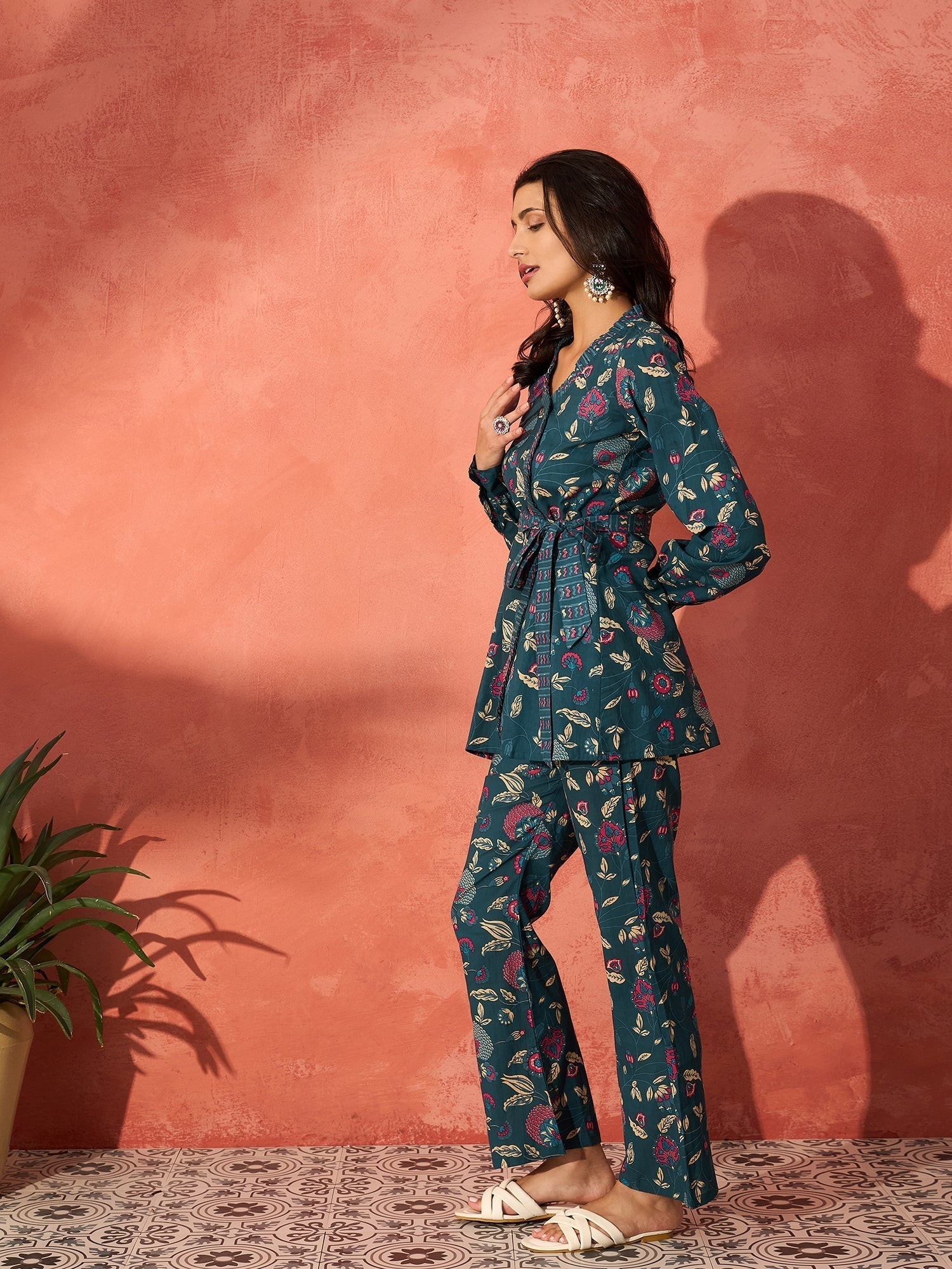 InWeave Blue Kalamkari Co Ord Set 