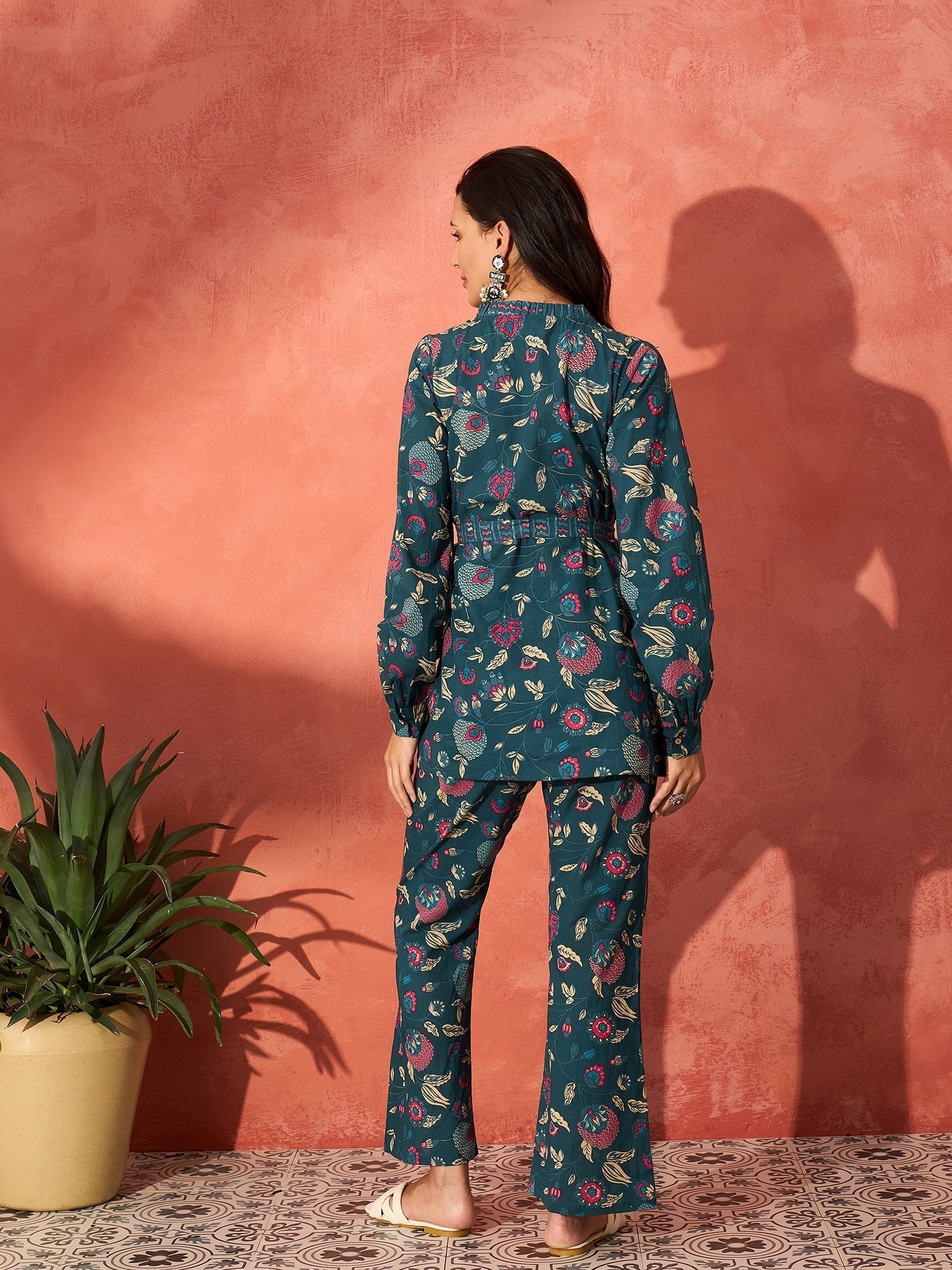 InWeave Blue Kalamkari Co Ord Set 