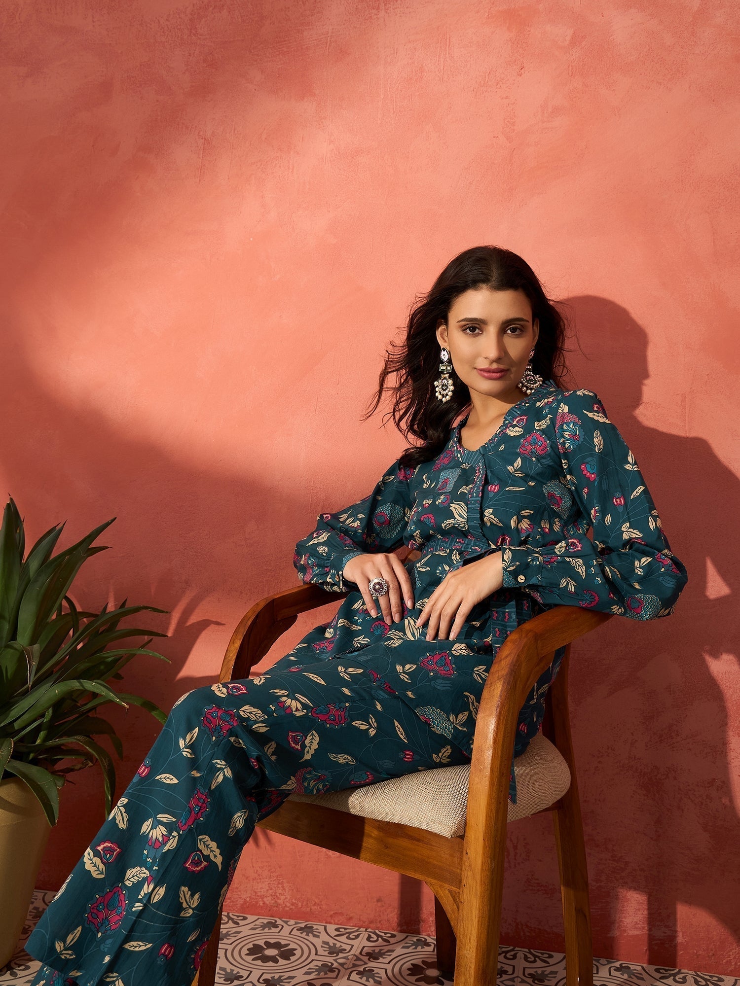InWeave Blue Kalamkari Co Ord Set 