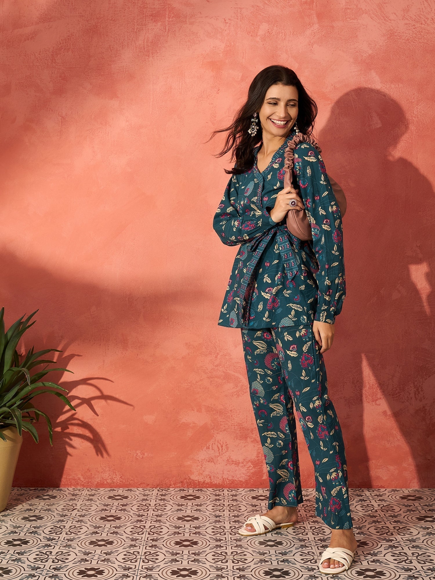 InWeave Blue Kalamkari Co Ord Set 