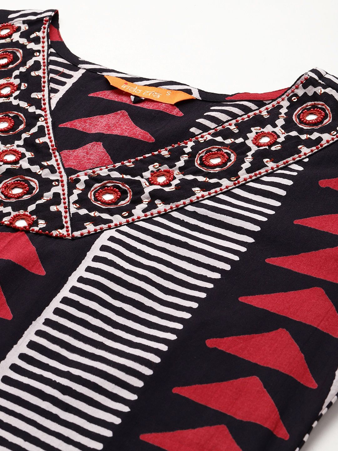 Indo Era Printed Regular Thread Work Pure Cotton Kurta with Trousers & With Dupatta