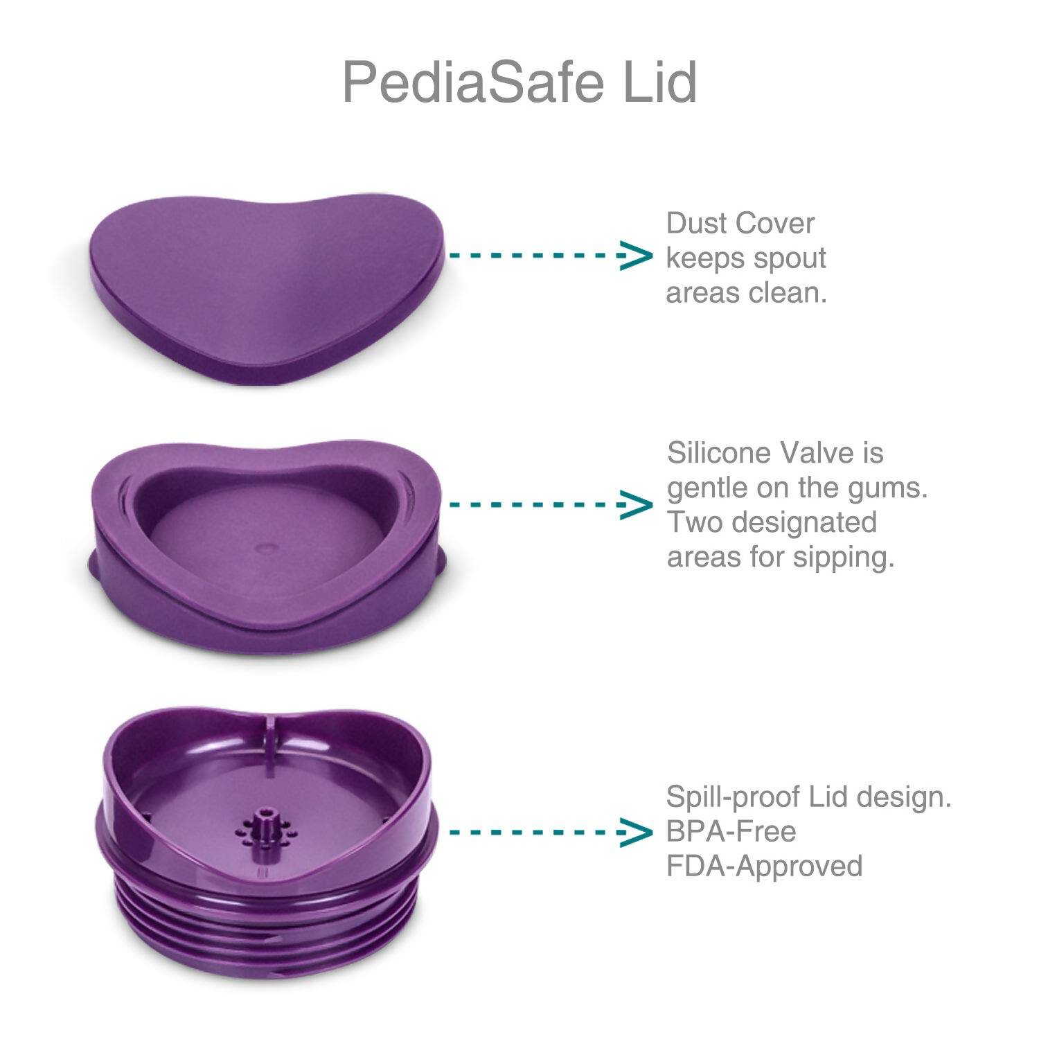 Vaya Drynk Stainless Steel Tumbler with Spill-Proof PediaSafe Lid - 350ml (Purple) 