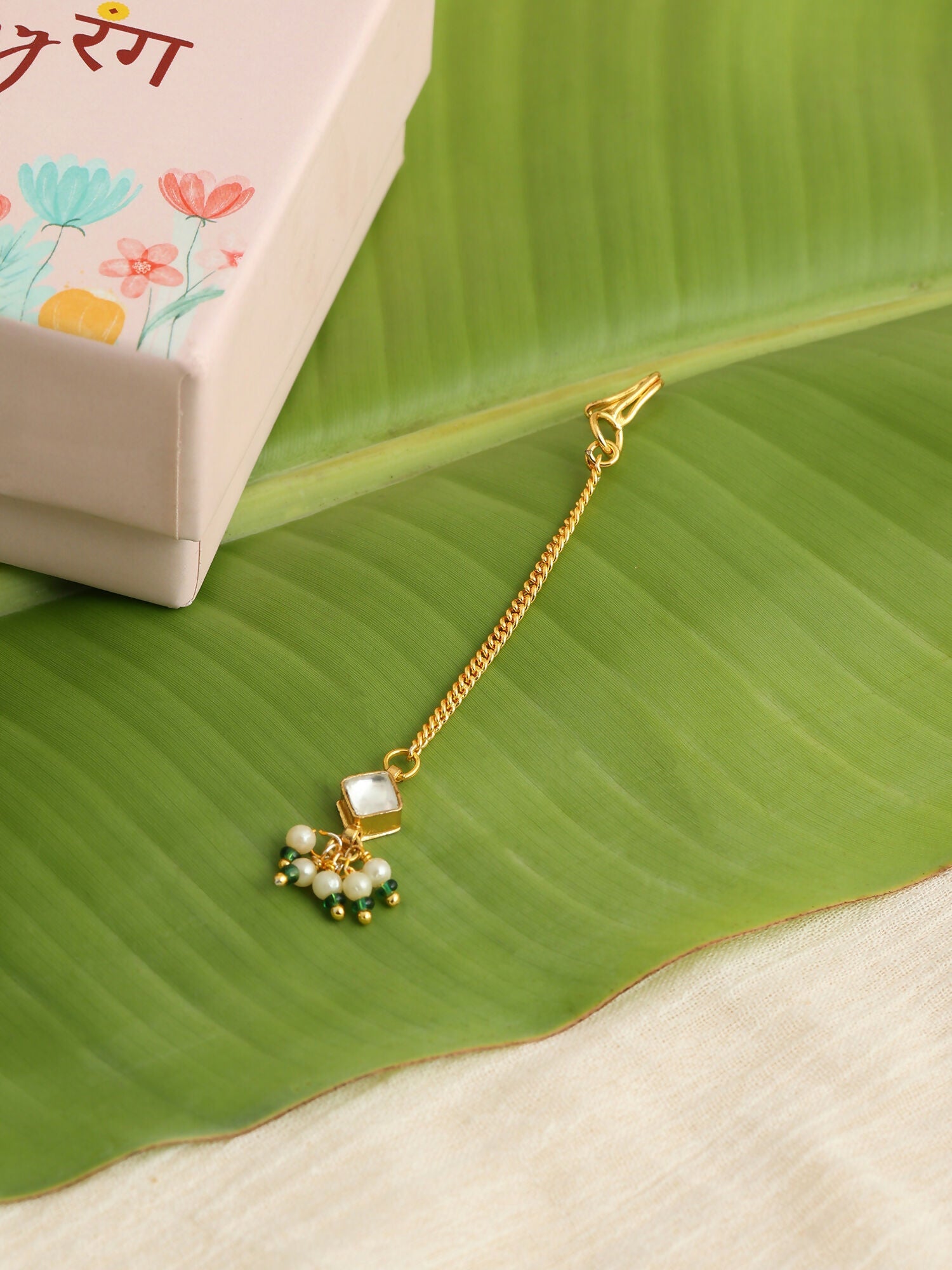 Ruby Raang Jhumka Drop Tikka