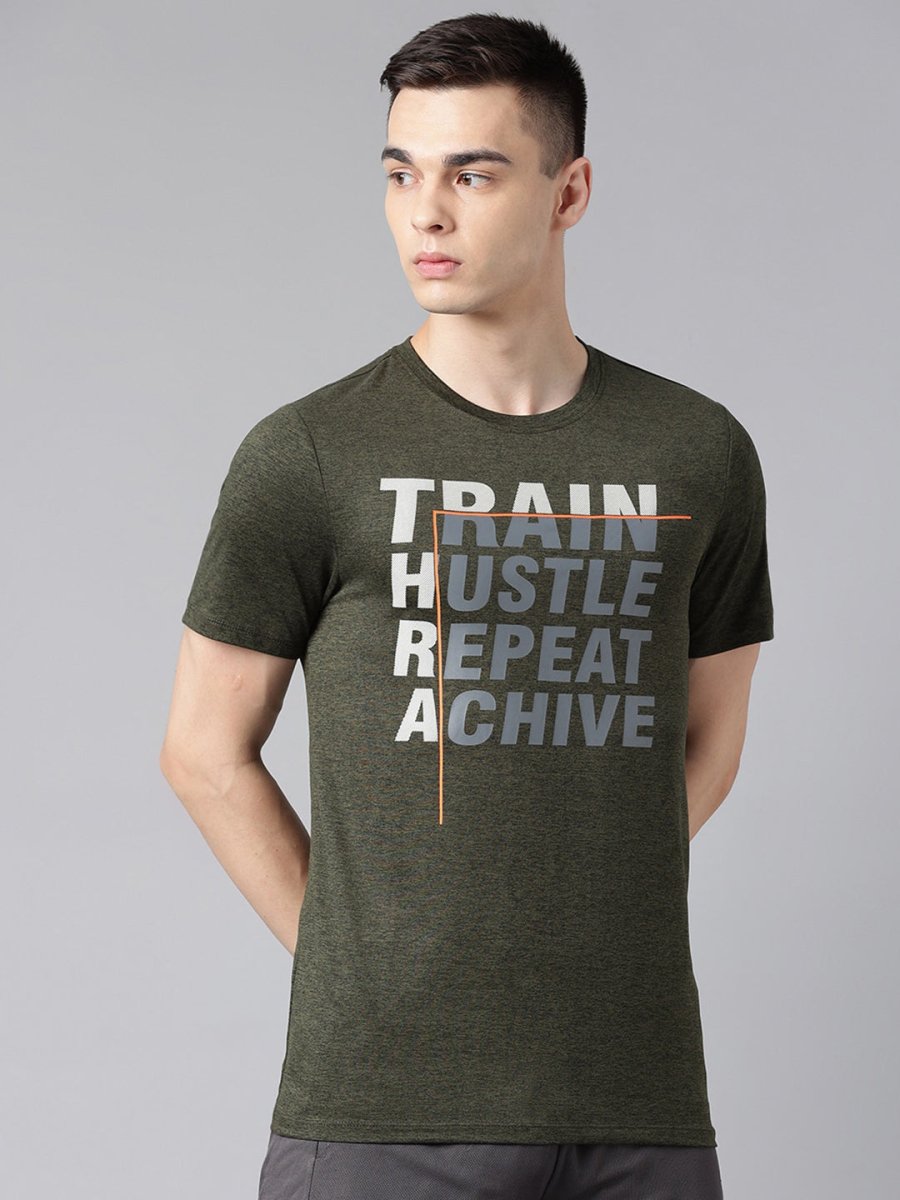 Alcis Typography Printed Dry Tech Slim Fit T-shirt 