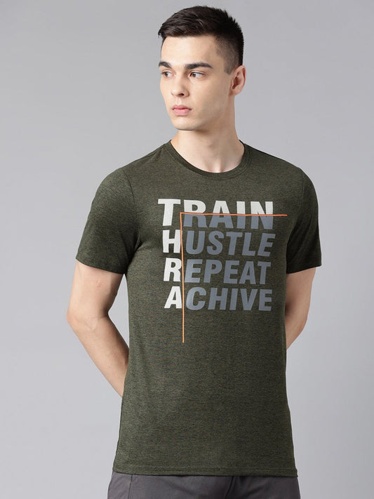 Alcis Typography Printed Dry Tech Slim Fit T-shirt 