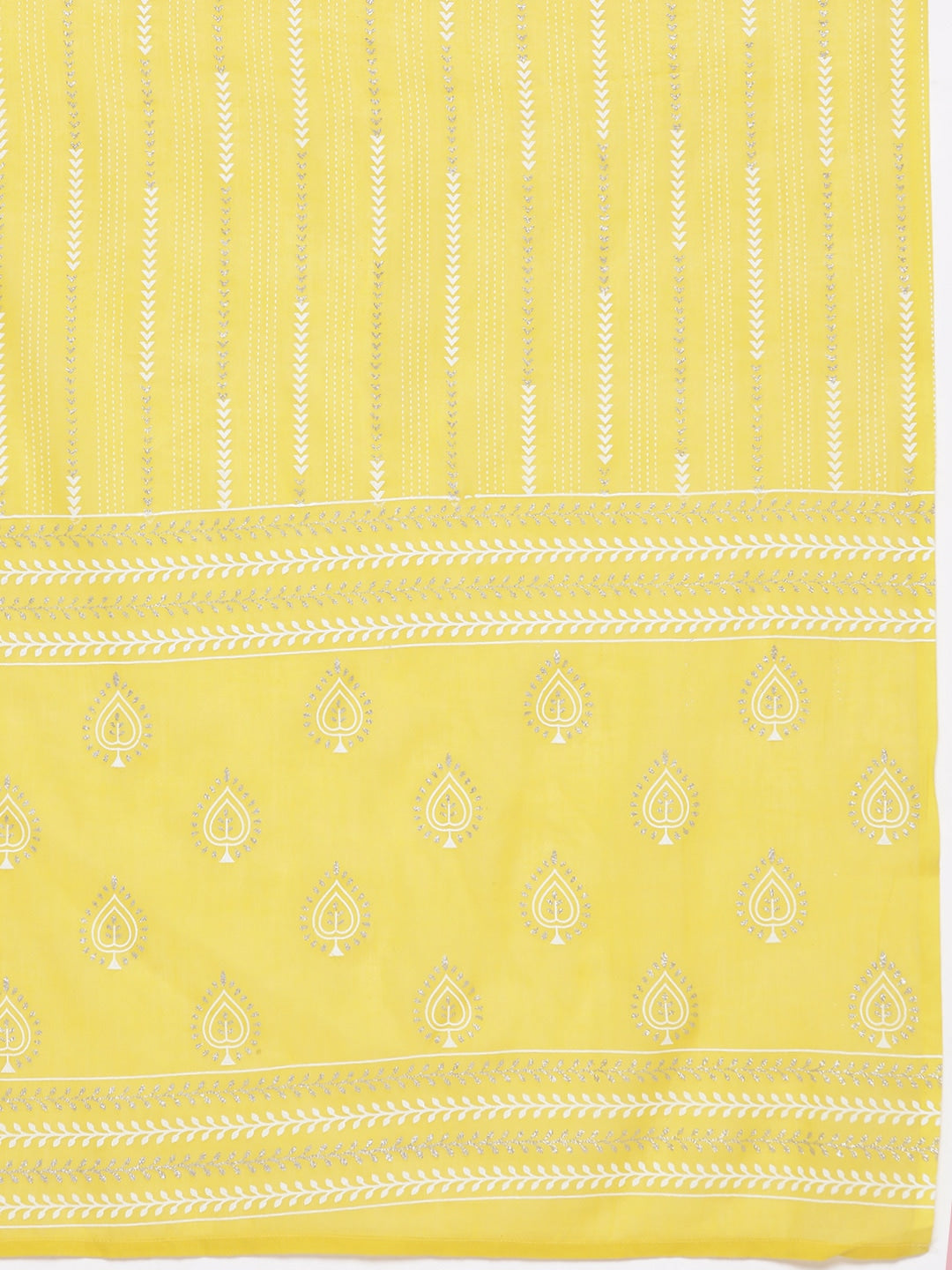 HERE&NOW Ethnic Motifs Printed Gotta Patti Pure Cotton Kurta with Sharara & Dupatta