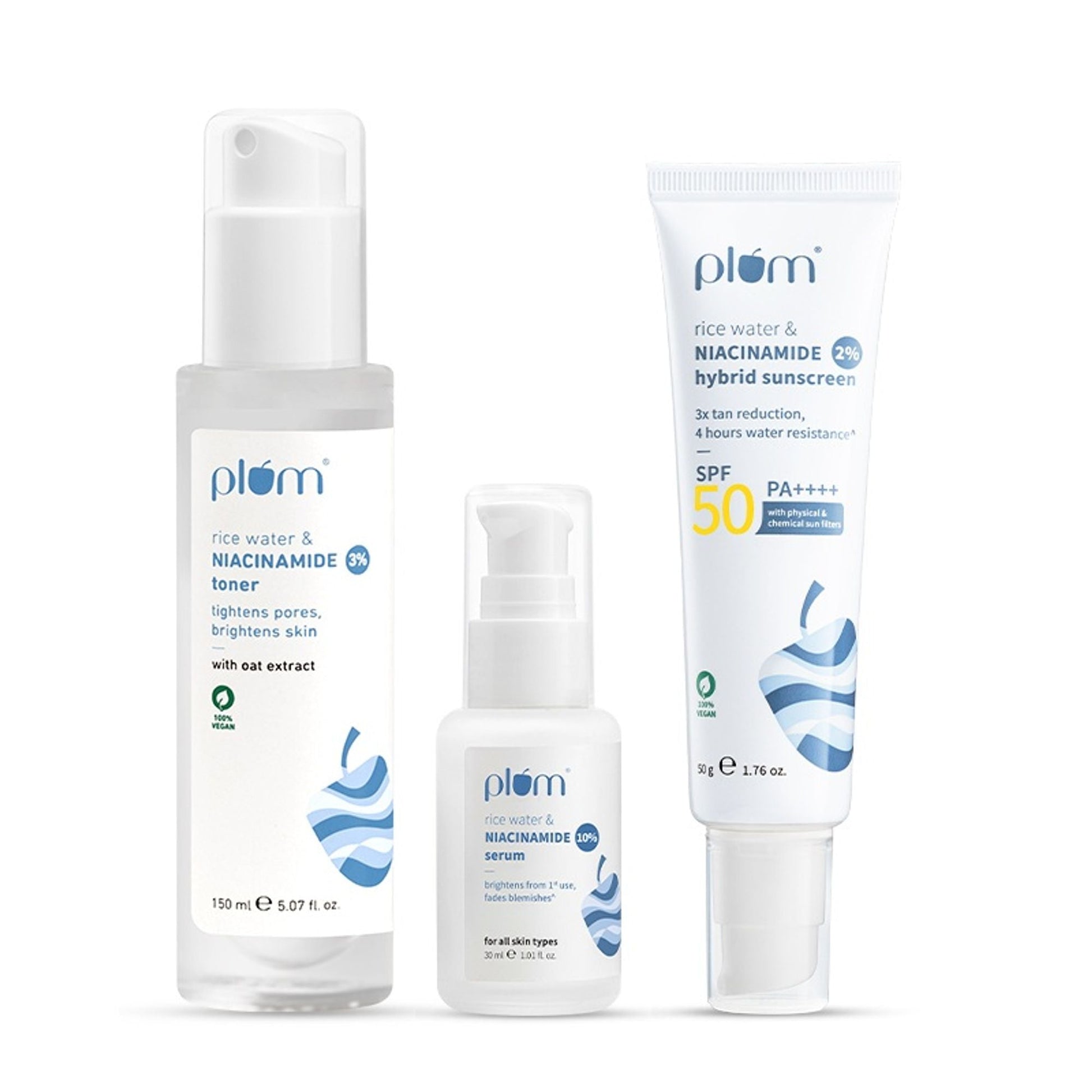 Plum Skin Brightening Kit Brightens & Improves Skin Texture - Suits All Skin Types