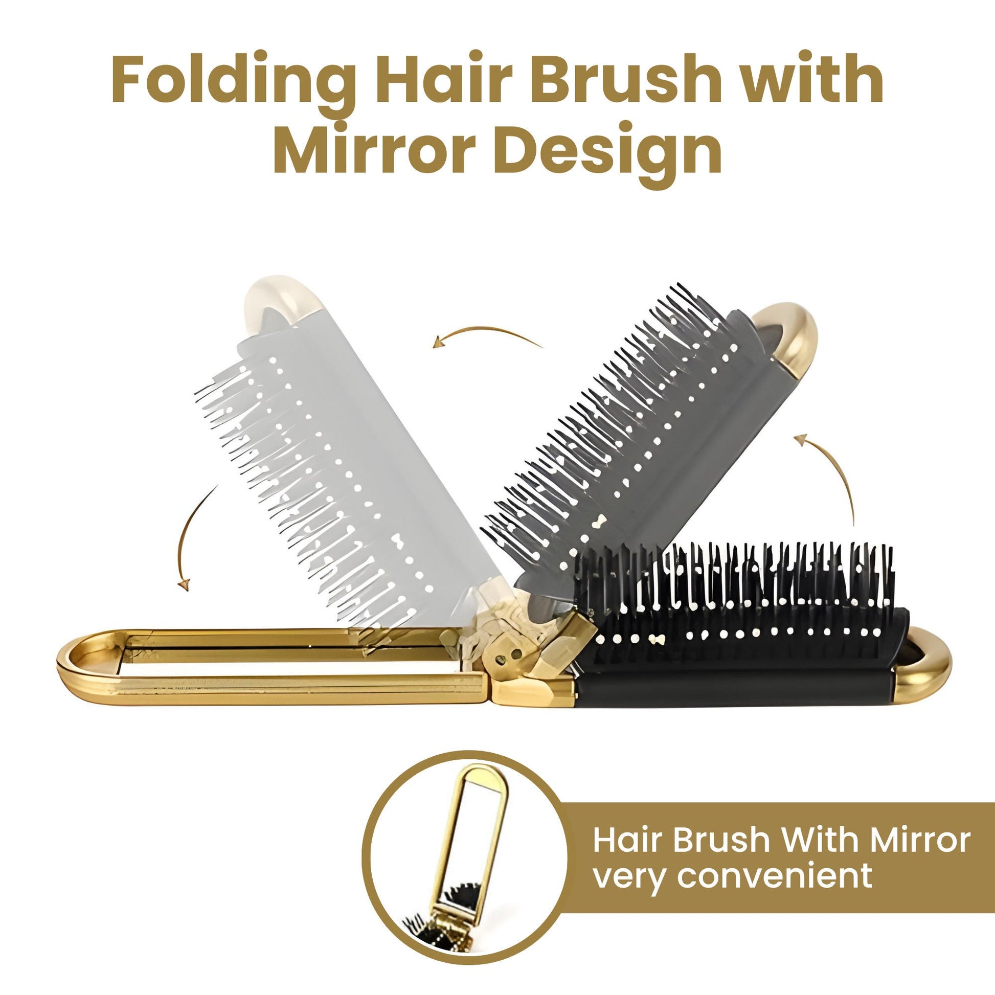 ZEYU Folding Hair Brush With Mirror  Grab2Buy ZEYU Grab2Buy
