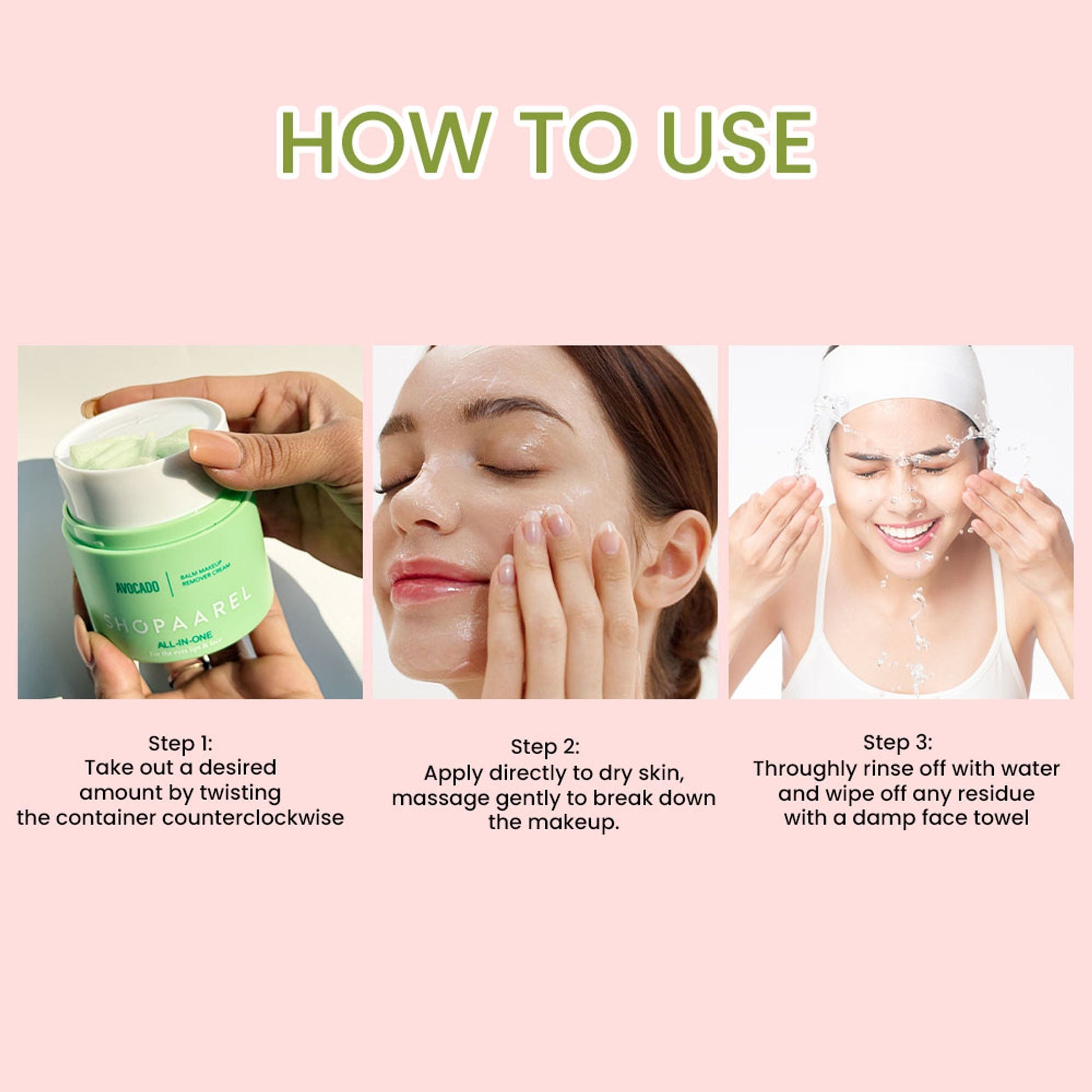 Shopaarel All-In-One Balm Make Up Remover Cream - Rose