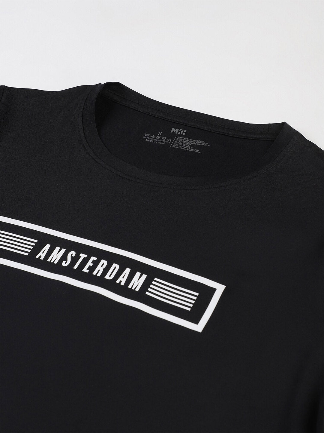 MKH Women Black Typography Printed Round Neck Dri-FIT T-shirt 