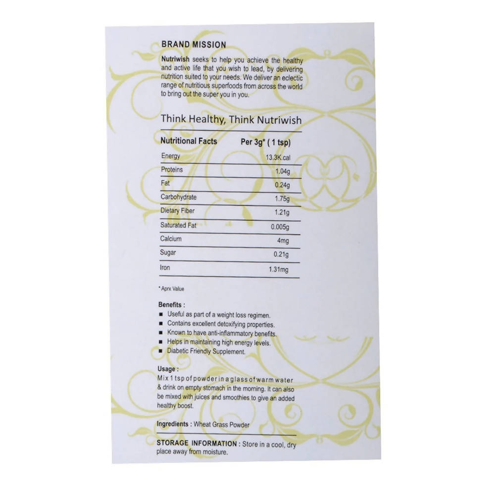 Nutriwish Wheat Grass Powder 