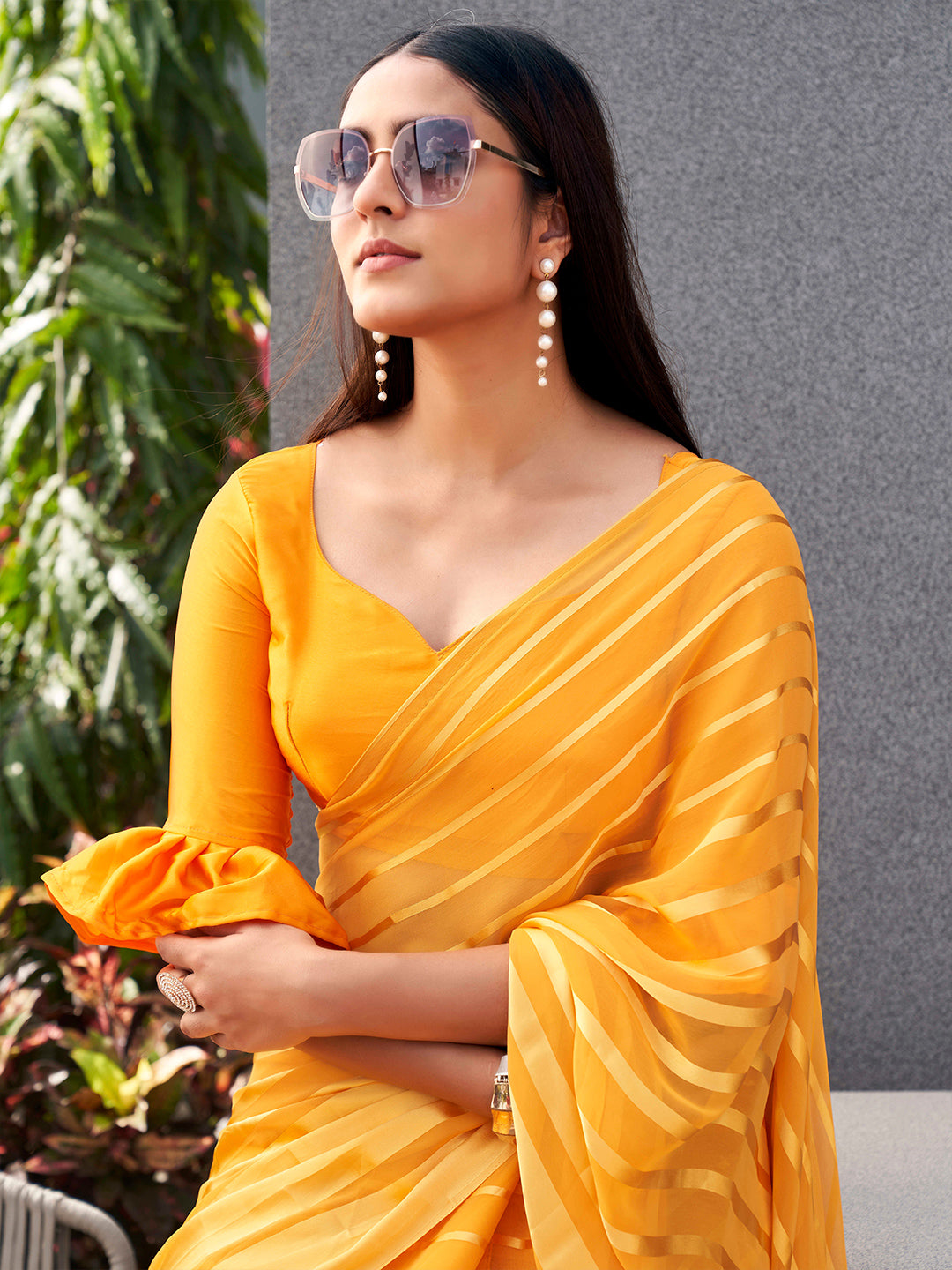 Tikhi Imli Striped Georgette Ready to Wear Grab2Buy 