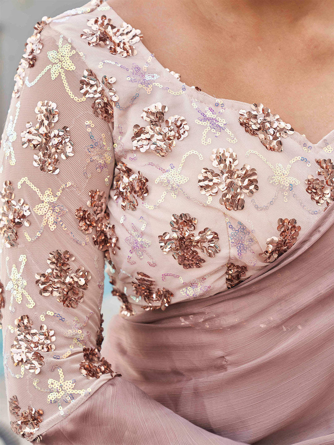 Tikhi Imli satin Grab2Buy with sequence embroidered blouse 