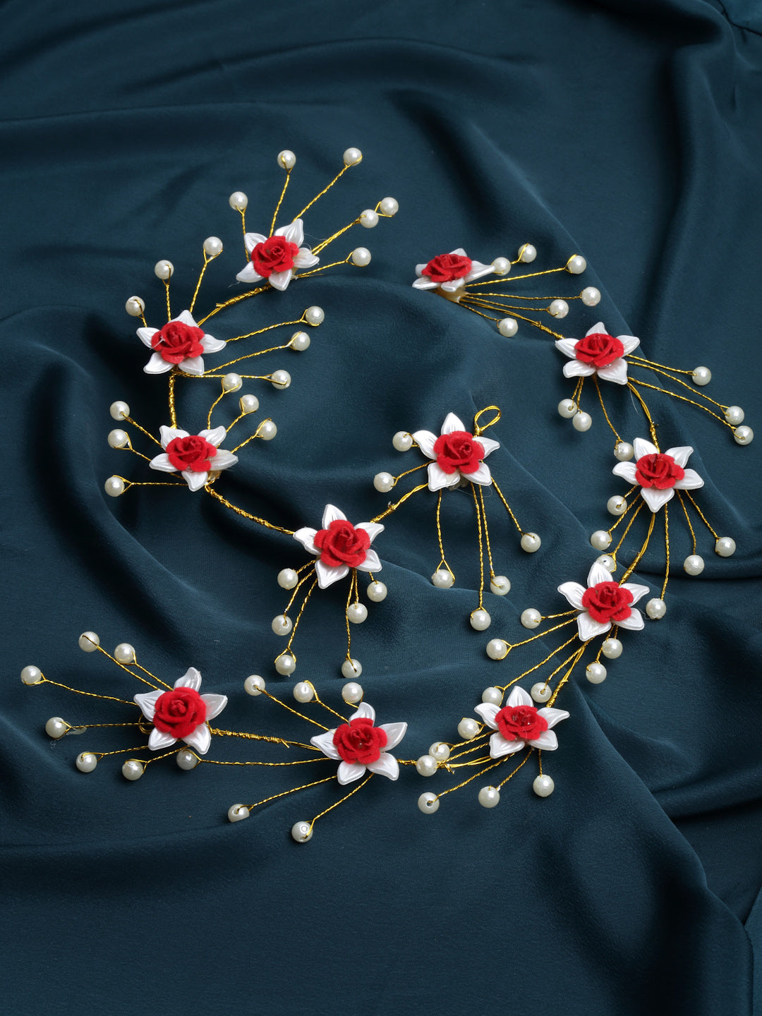 Panash Women Gold-Toned & Red Embellished Tiara - Grab2buy
