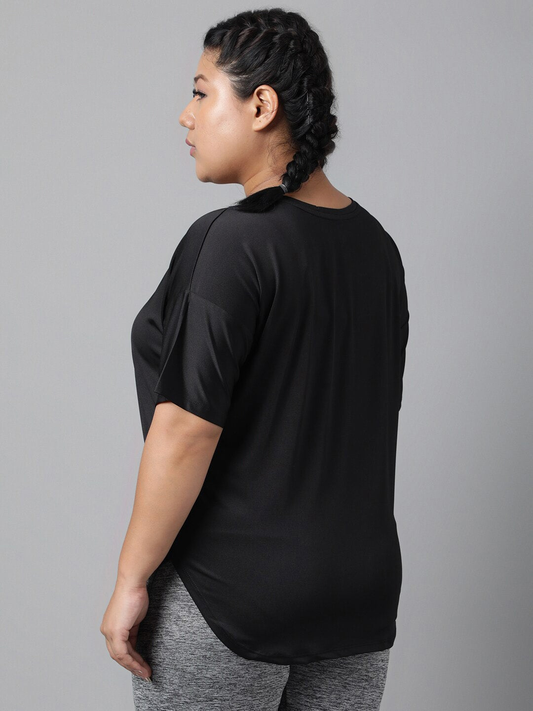 MKH Plus Size Typography Printed Dri-FIT Sports T-Shirt 