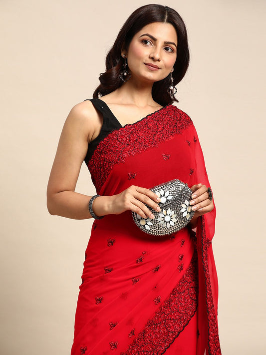 kasee Floral Pure Chiffon Saree