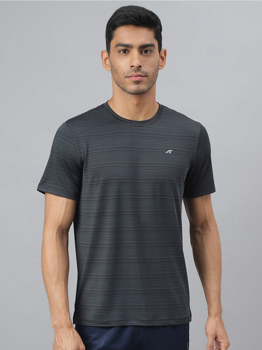 Alcis Striped Slim Fit Anti-Static T-Shirt 