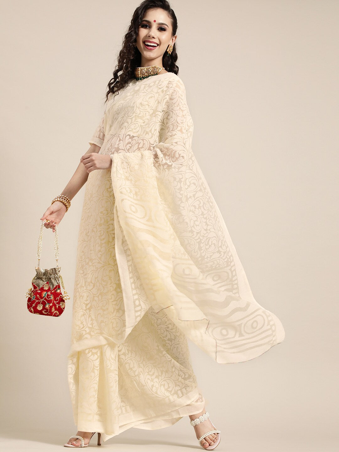 Saree Mall Ethnic Motifs with Sleek border Saree For Women