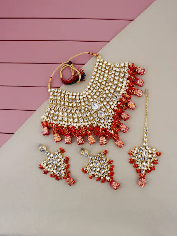 Tehzeeb Creations Kundan Bridal Set for Women & Girls Tehzeeb Creations