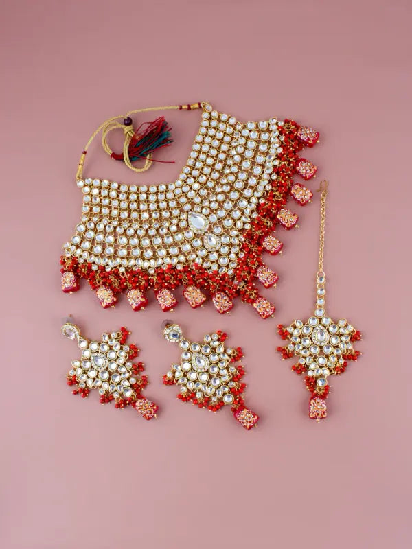 Tehzeeb Creations Kundan Bridal Set for Women & Girls Tehzeeb Creations