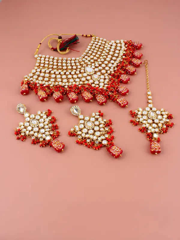 Tehzeeb Creations Kundan Bridal Set for Women & Girls Tehzeeb Creations