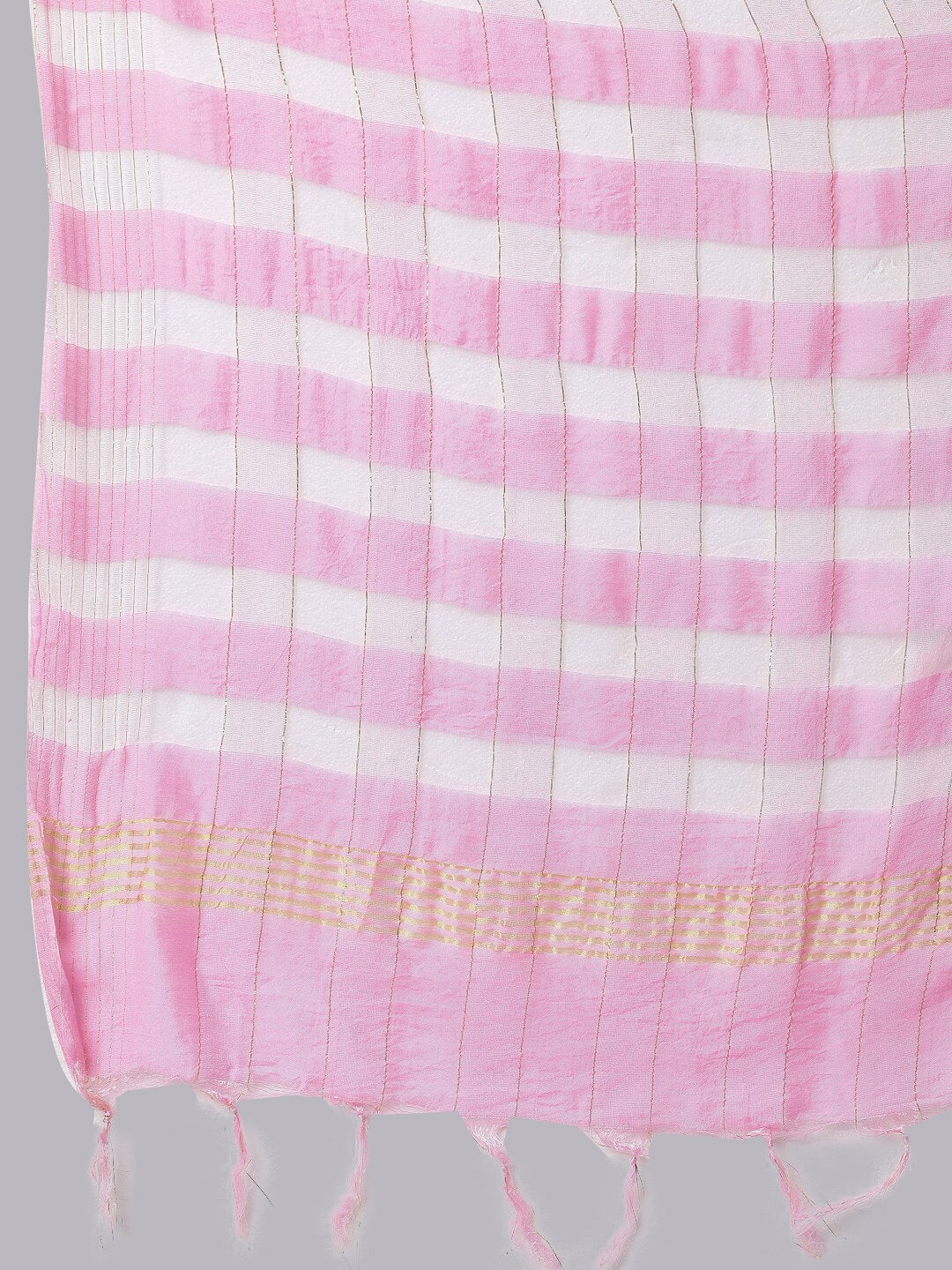 HERE&NOW Women Pink Floral Printed Kurta with Trousers & With Dupatta
