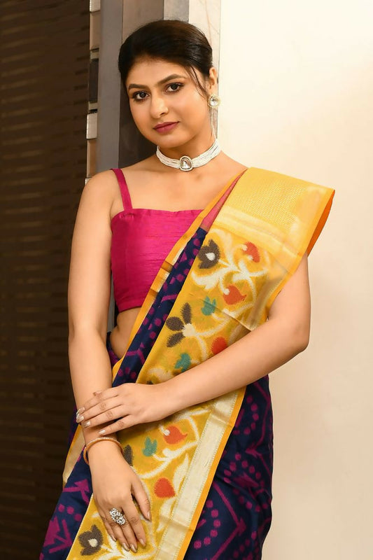 Joban Fashion Multicolor Saree Kataan Ikkat