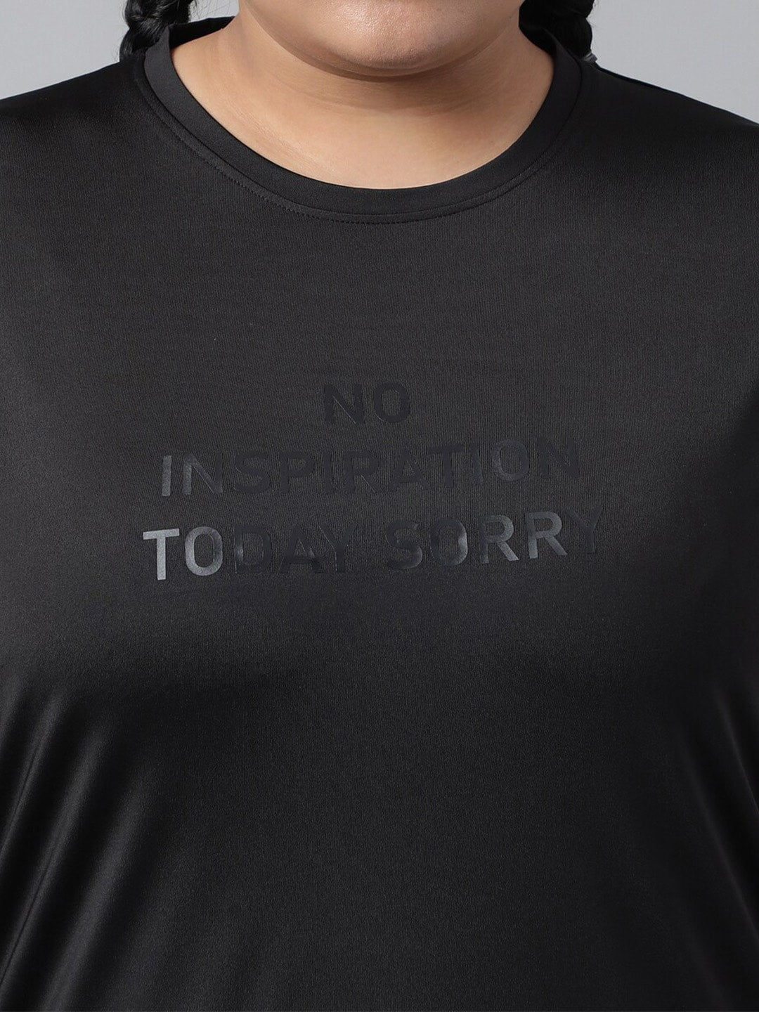 MKH Plus Size Typography Printed Dri-FIT Relaxed Fit Drop-Shoulder Sleeves Gym T-shirt 