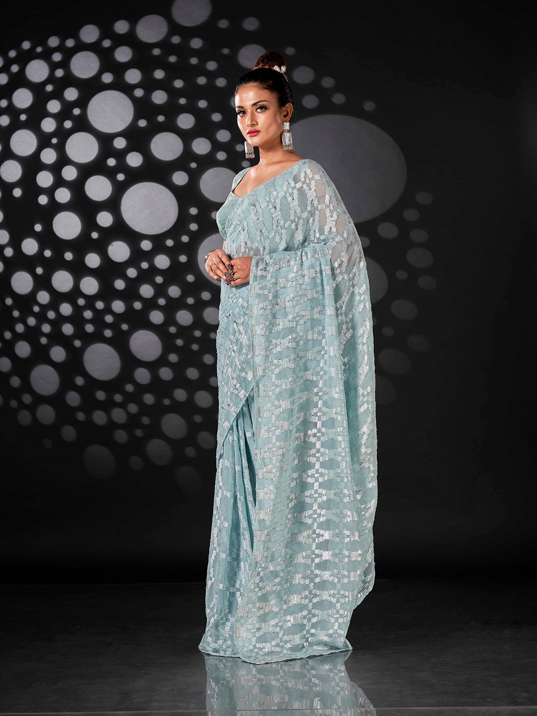 Tikhi Imli Blue Woven Design Ready to Wear Grab2Buy 