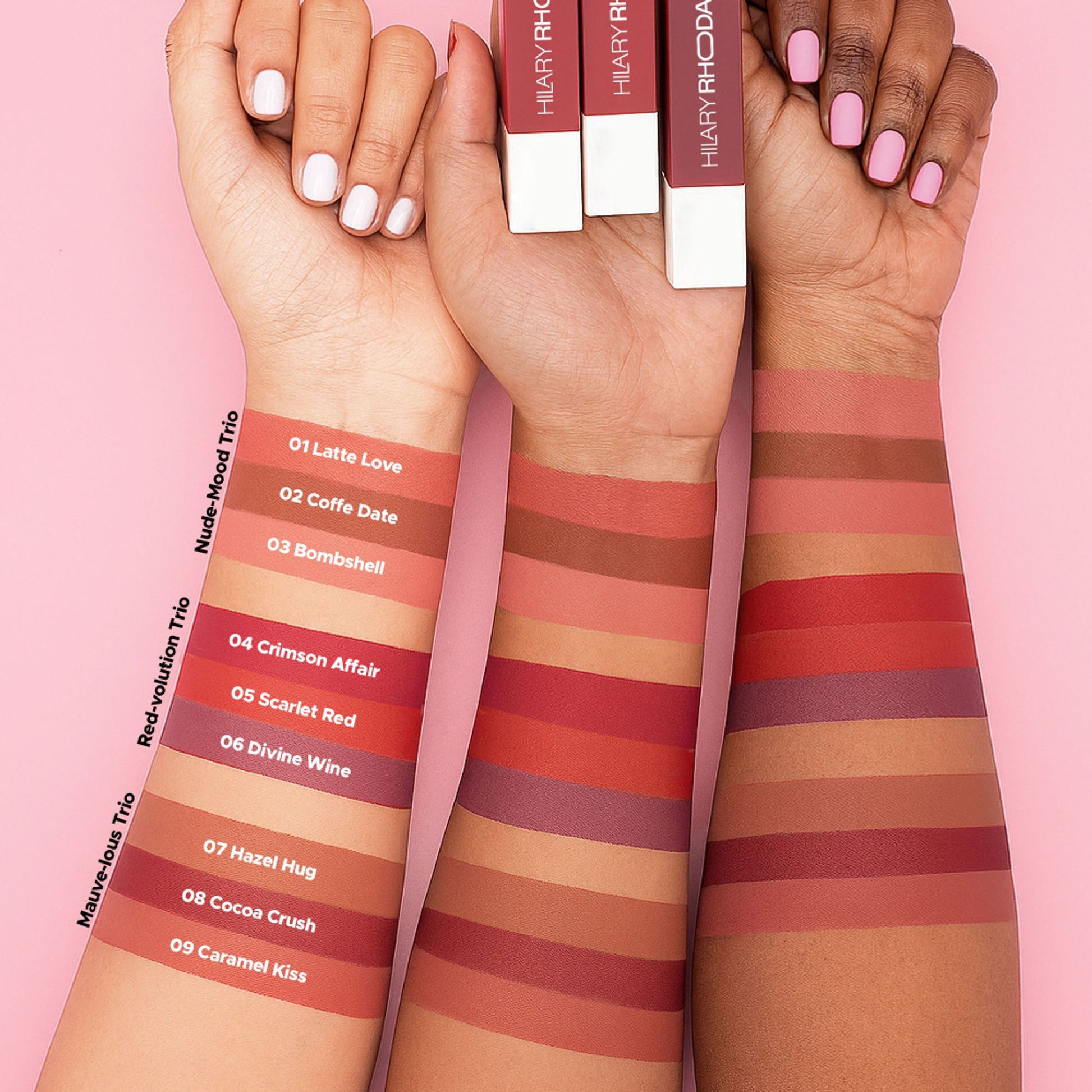 Hilary Rhoda Matte Lipstick Pack Of 3 - Mauve-Lous Trio 03