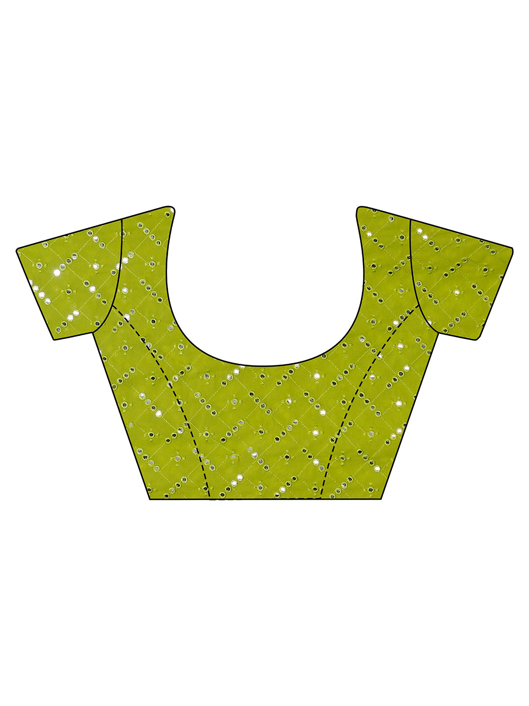 Tikhi Imli Printed Ruffle Grab2Buy With Mirror Embroidered Work Blouse 