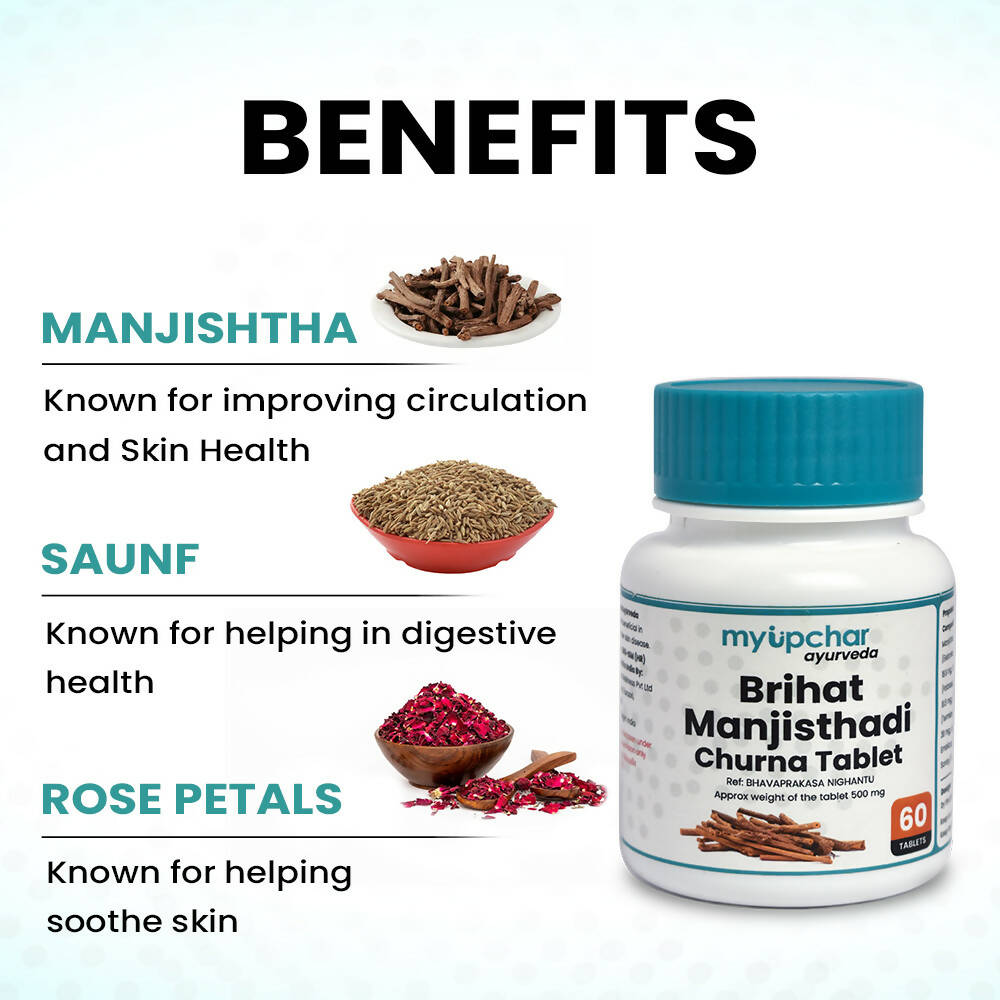 myUpchar Ayurveda Brihat Manjisthadi Churna Tablets - Grab2buy