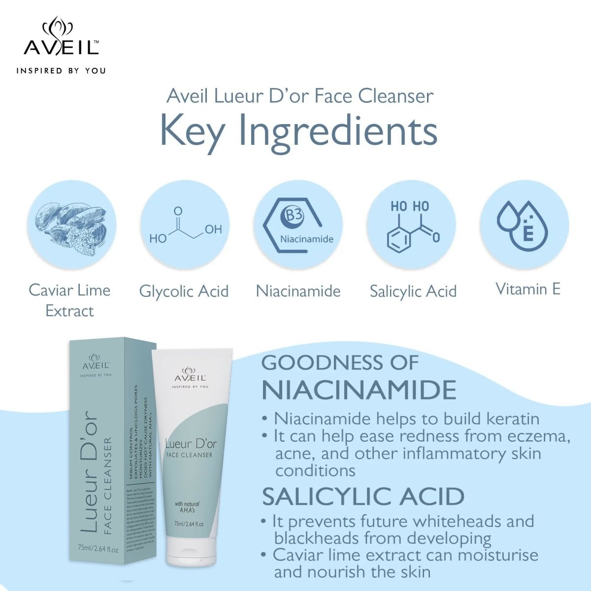 Aveil Lueur D'or Face Cleanser For Youthful & Smooth Skin