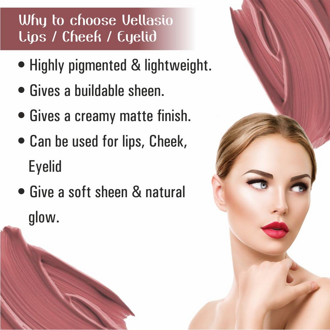 Vellasio Vegan Lip and cheek tint - Total brown  Grab2Buy Vellasio Grab2Buy