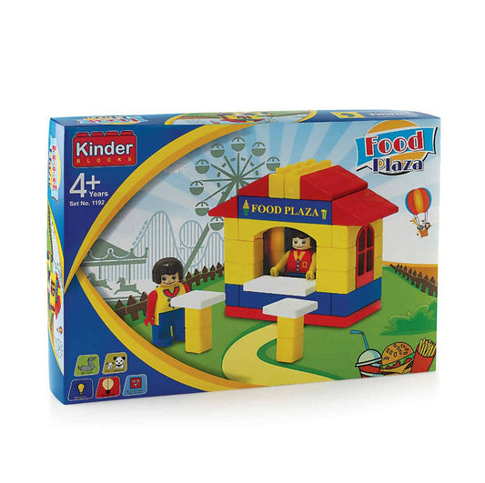 Peacock Learning & Educational Building Interlocking Blocks Set For Kids - Food Plaza - Grab2buy
