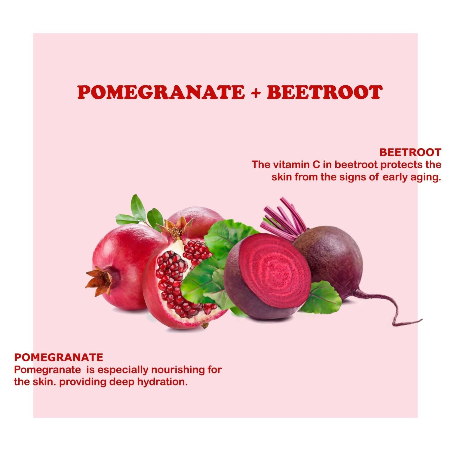 Kimayra Pomegranate + Beetroot Face Pack Powder For Brighter Skin Tone, Helps In Anti – Ageing & Natural Pink Blush 