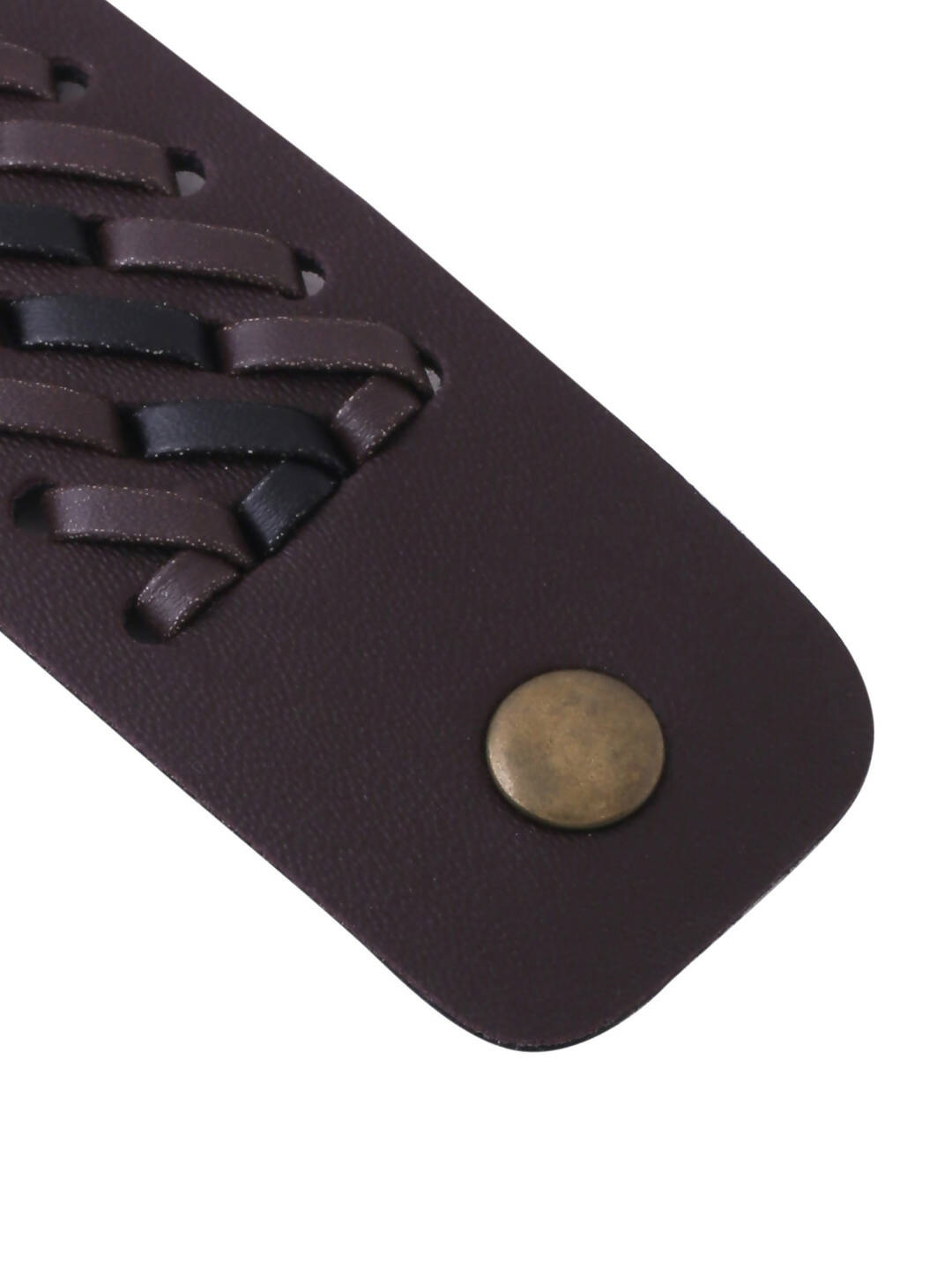 NVR Men's Brown Leather Bracelet